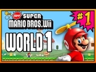 New Super Mario Bros. Wii (100%) - Part 1 - World 1-1, 1-2, 1-3 & 1-Tower (All Star Coins) [HD]