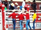 Canadian Calgary Stampede 2013 - Horse is hit over and over