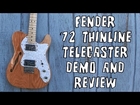 Fender '72 Telecaster Thinline Hollow Body Electric Guitar Demo & Review